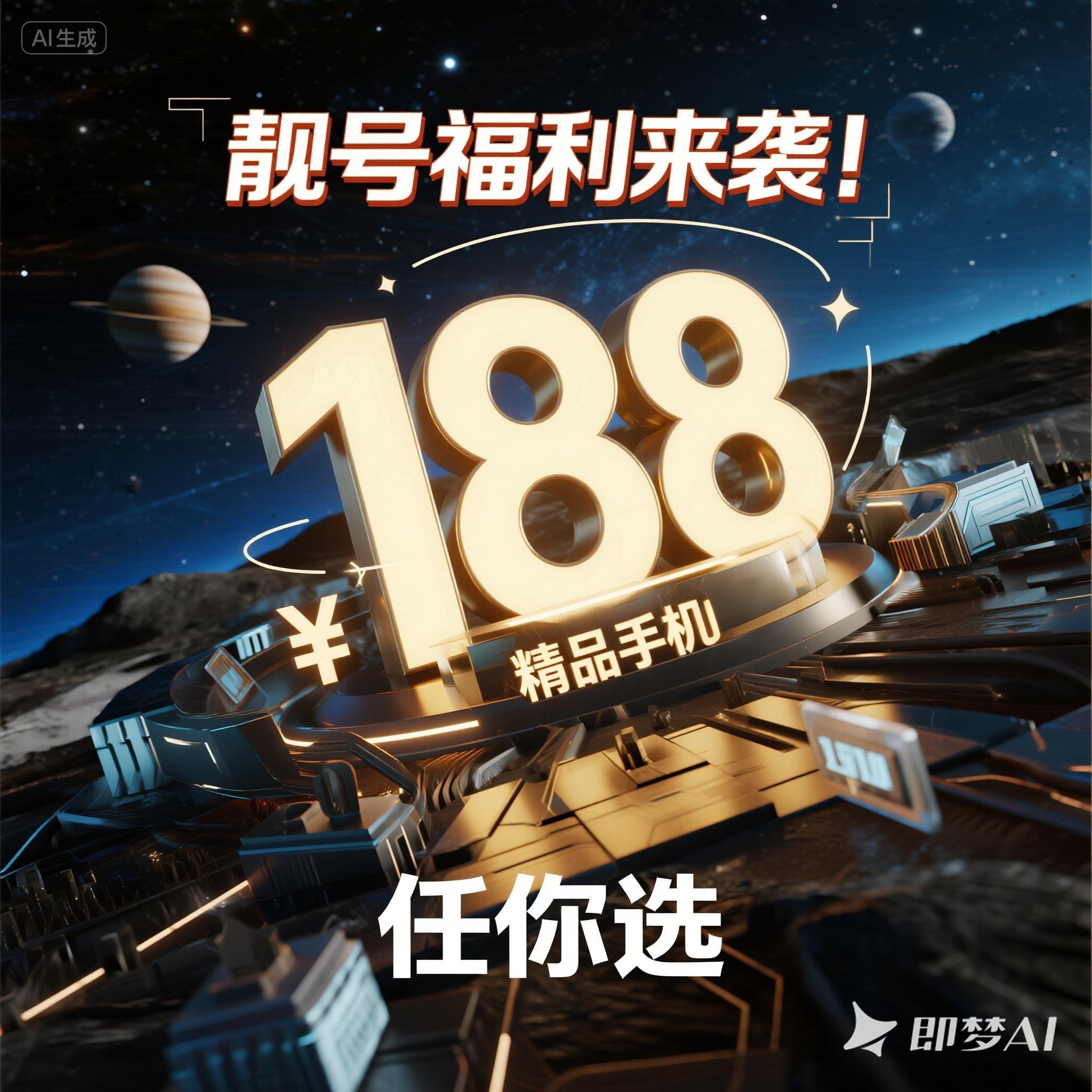郑州靓号福利来袭！188 开头精品号码任你选。